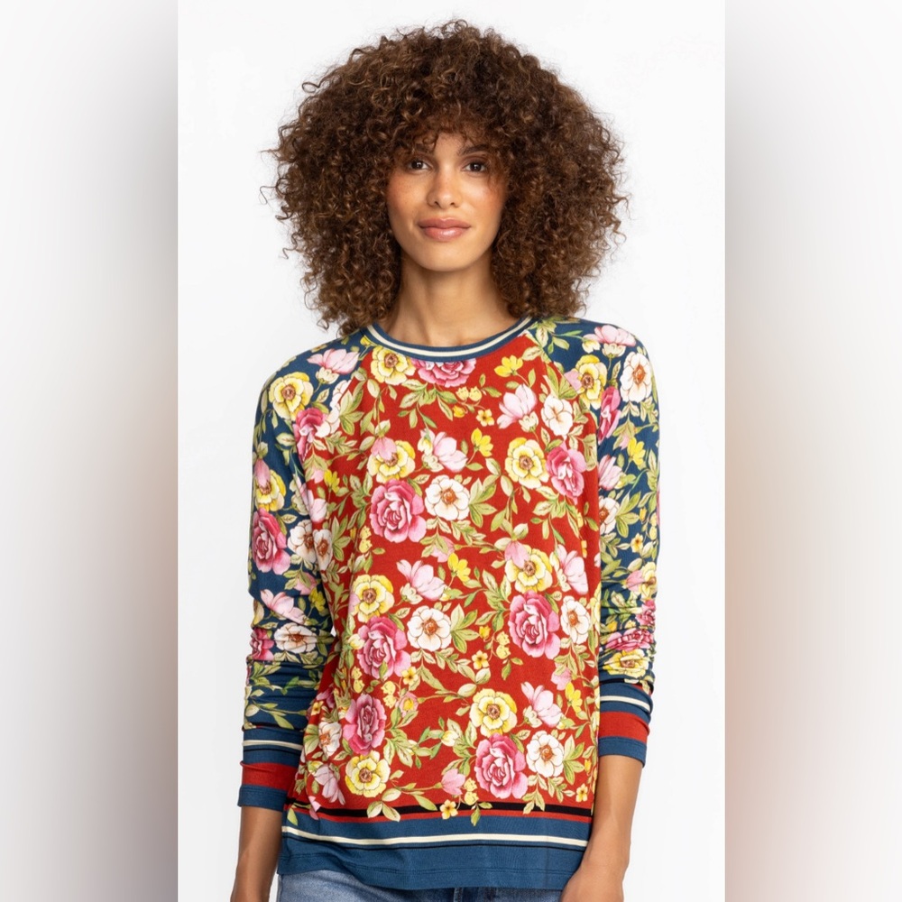 Johnny Was Floral Long Sleeve Top